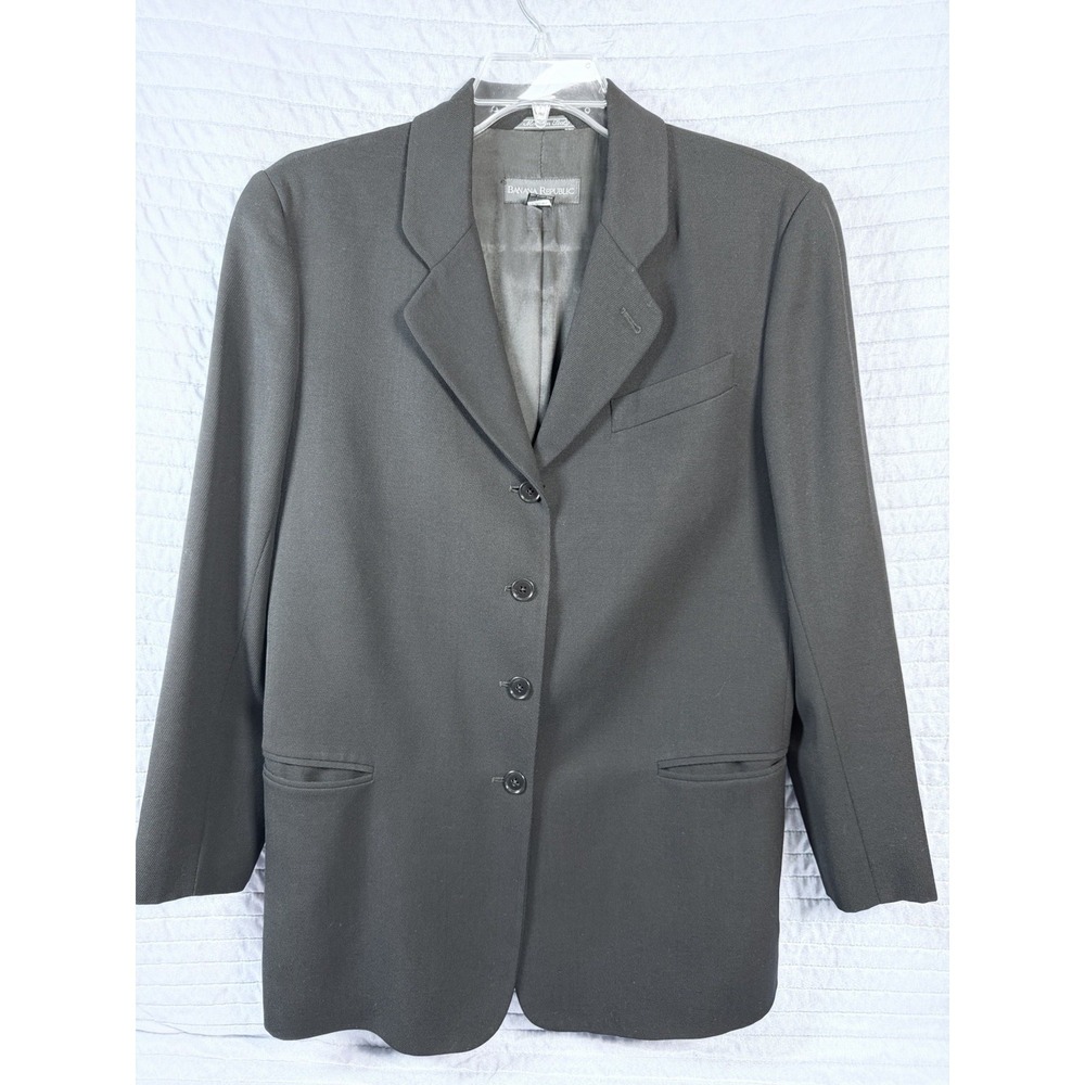 Banana Republic Women's Black Blazer‎ Sz 8 Four Button Italian Jacket